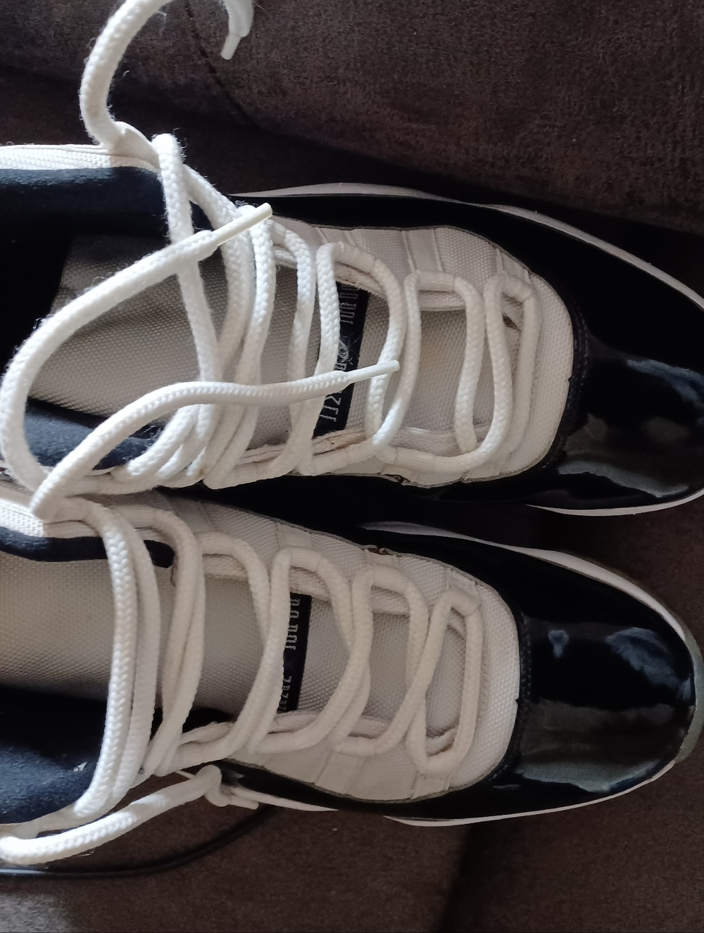 Jordan White and Black Patent Leather.#45
